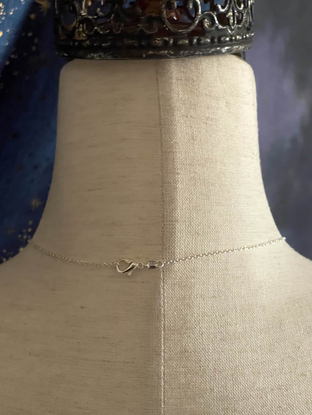A Historically Inspired Medieval and Victorian Style Whimsical Hand Pendant Necklace with north star pendant dangle in Silver