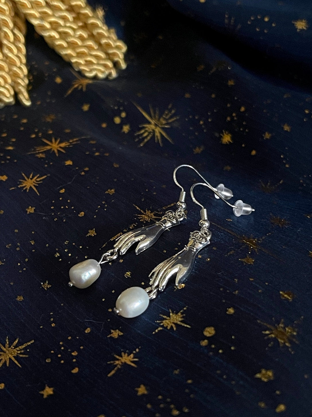 The Hand of Whimsy Earrings in Silver