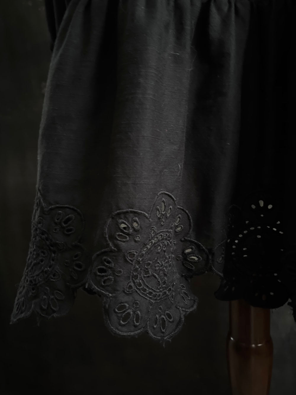Embroidered floral detail hem