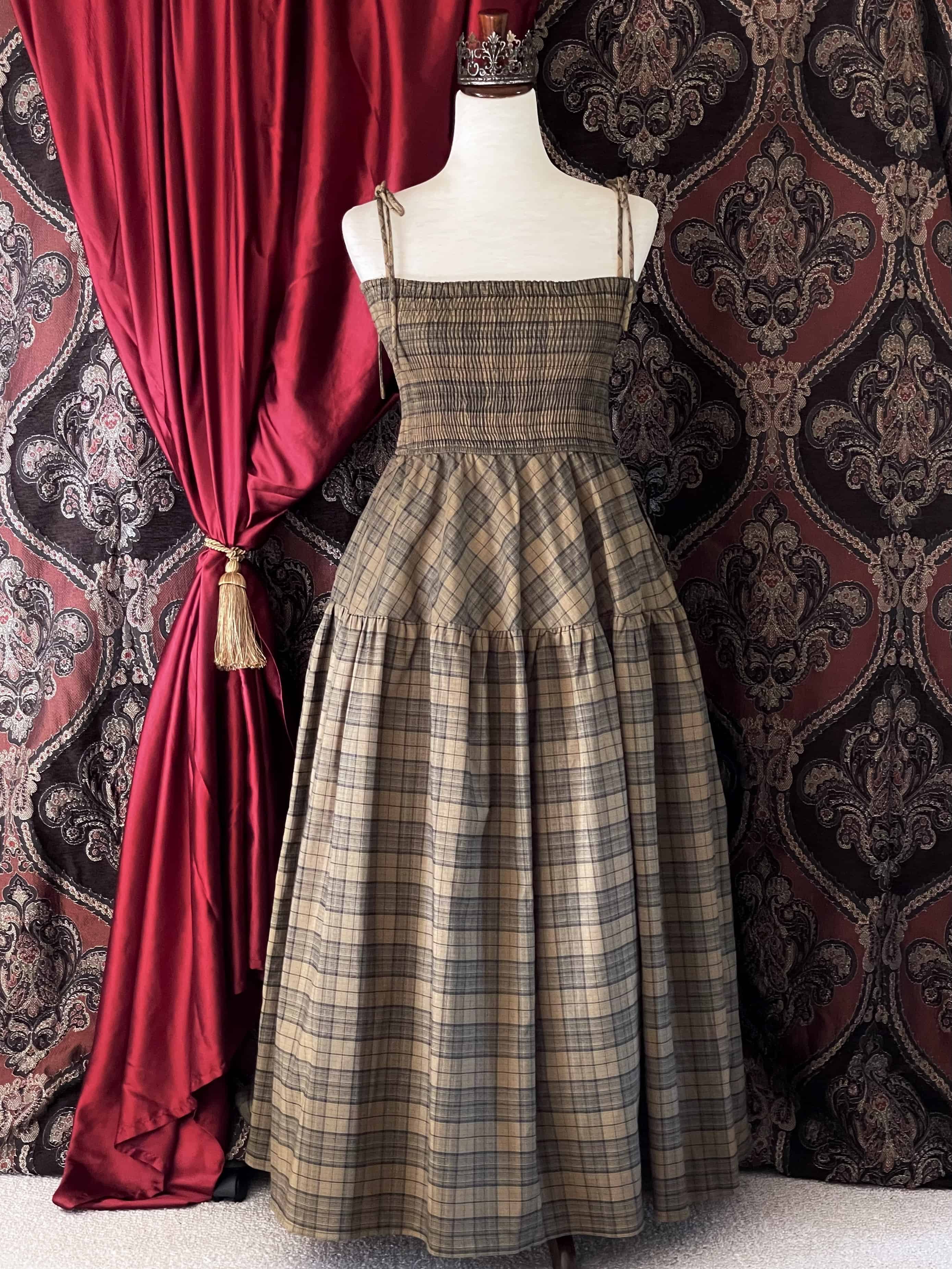 Orange Plaid Tartan Hoodie Dress
