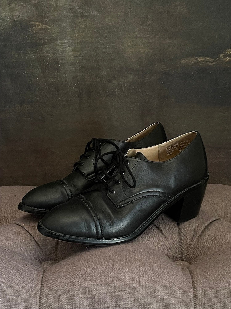 Vintage Vintage 90s y2k Bratz Brown Faux Leather Chunky Heel Oxford