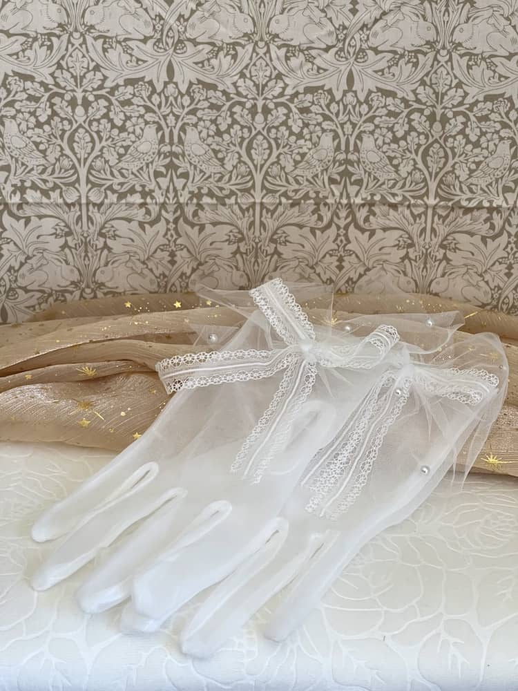 Sheer florals French lace long gloves - Style #2466