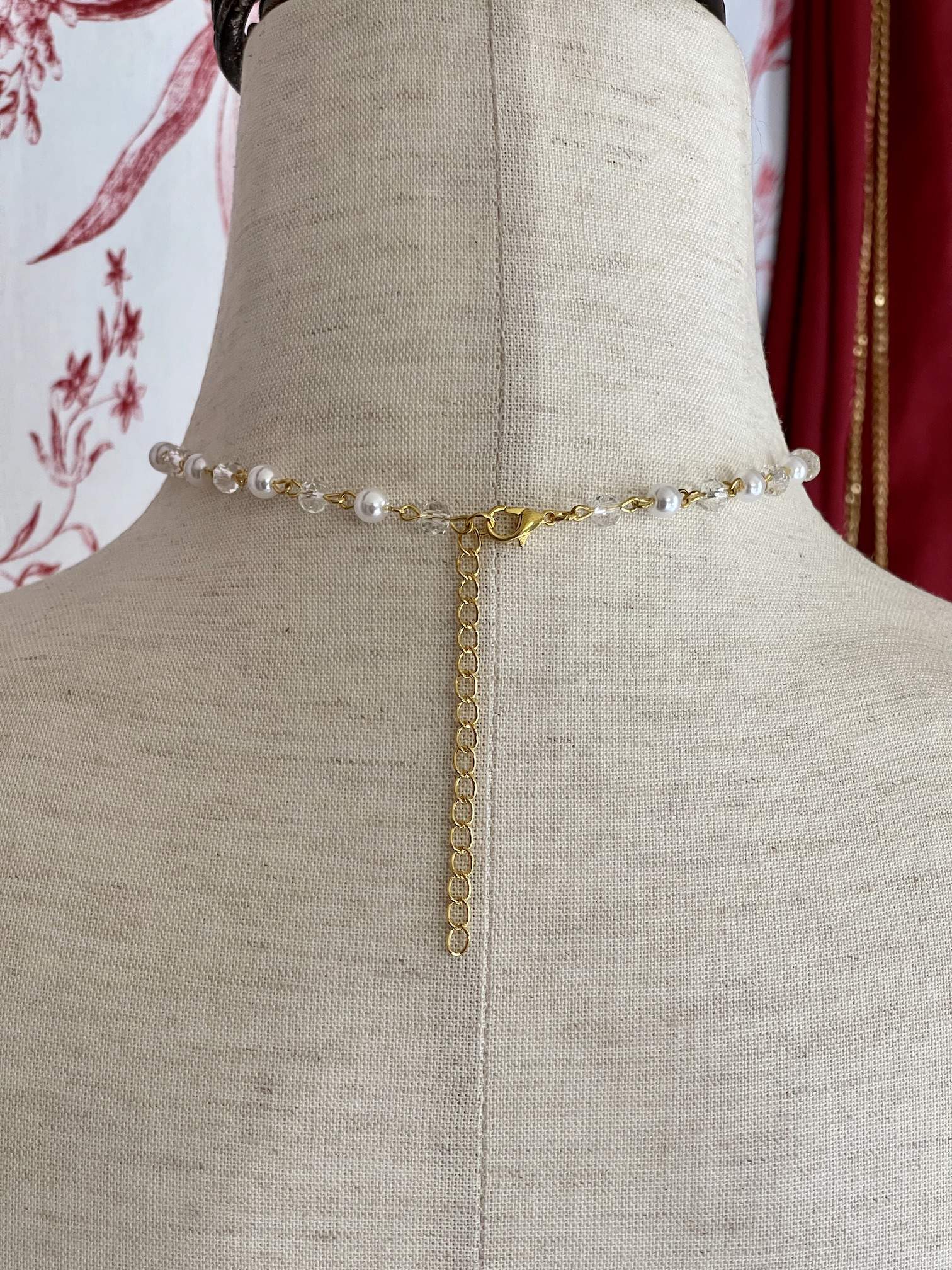 A Historically Inspired Romantic Era Heart Shaped Locket Necklace in Gold with pearl chain. Regency, Rococo, Victorian, Edwardian era jewelry.