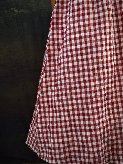 Close up of gingham fabric.