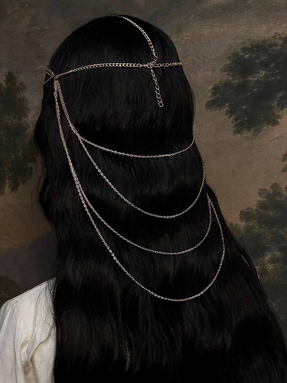 A Handmade historically inspired Medieval Knight Chainmail chain Headdress in Gold