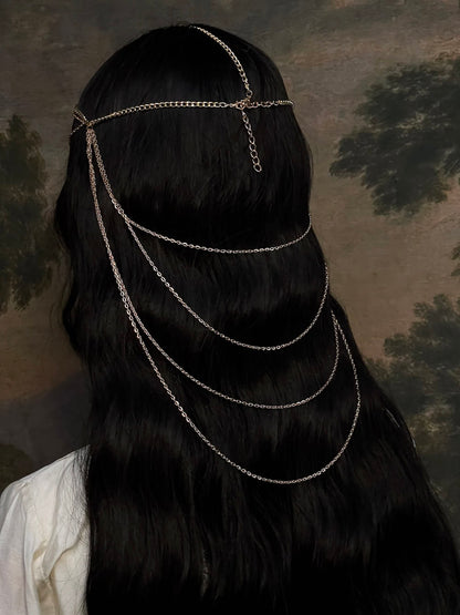 A Handmade historically inspired Medieval Knight Chainmail chain Headdress in Gold