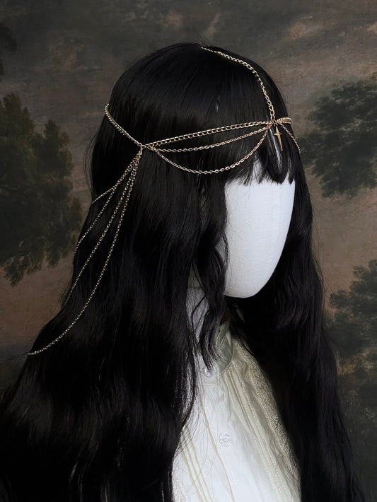 A Handmade historically inspired Medieval Knight Chainmail chain Headdress in Gold