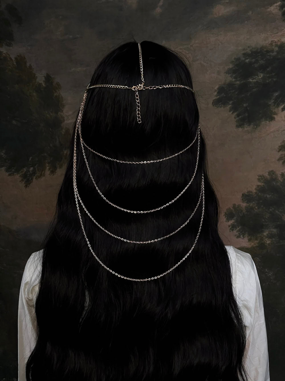 A Handmade historically inspired Medieval Knight Chainmail chain Headdress in Gold