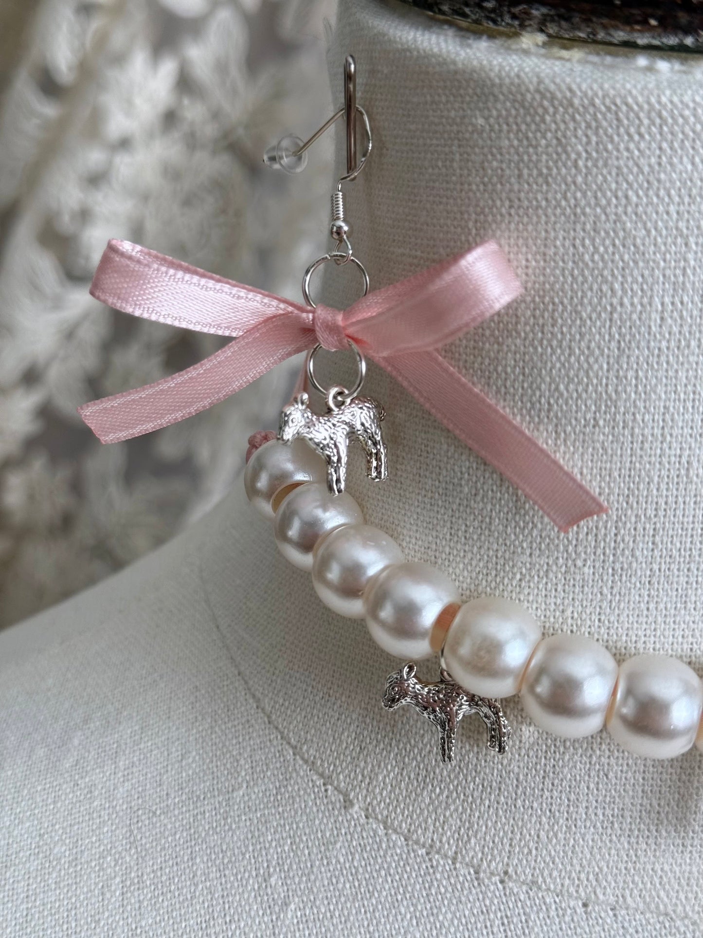 Earring details close up
