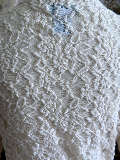 Historical Fantasy Inspired Ivory Lace Bell Sleeve Tunic Duster