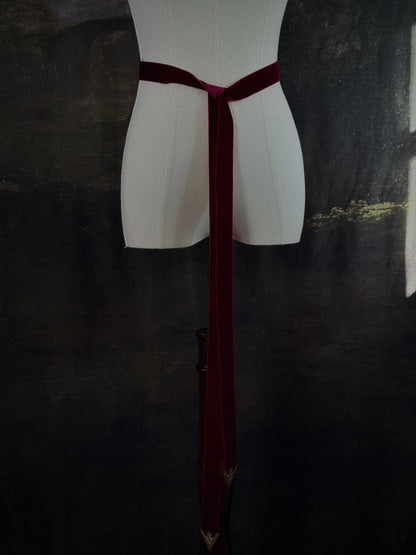 The Wine Red Velvet Medieval Belt | Handmade