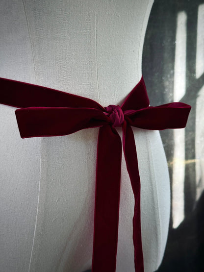 The Wine Red Velvet Medieval Belt | Handmade