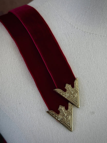 The Wine Red Velvet Medieval Belt | Handmade