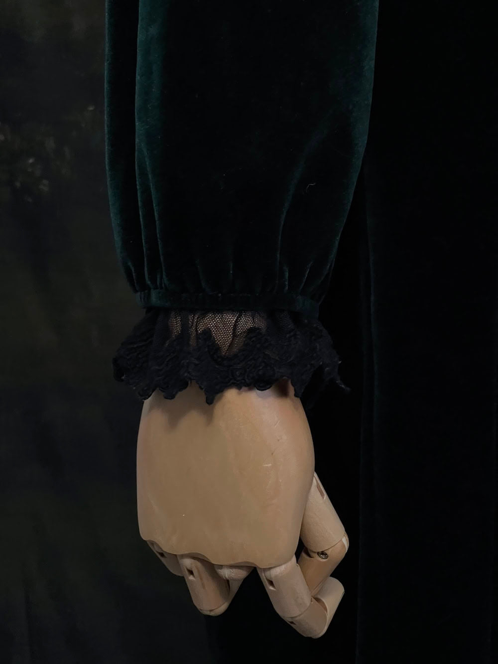 details of the lace trim cuff