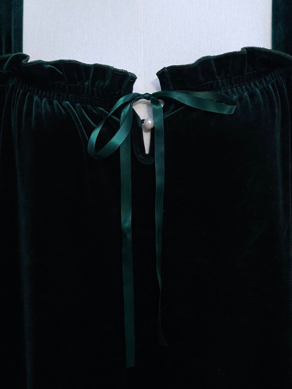 Details of the satin ribbon