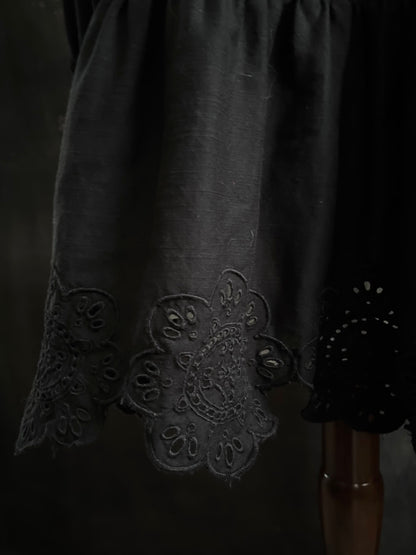 Embroidered floral detail hem