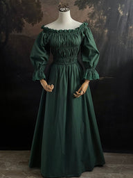 The Lady of the Lake Gown in Forest Green Cotton