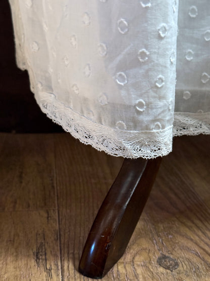 Lace trim detail.