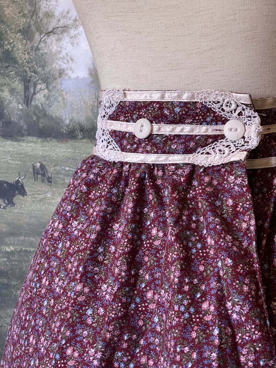 Floral midi skirt 1970 hot sale