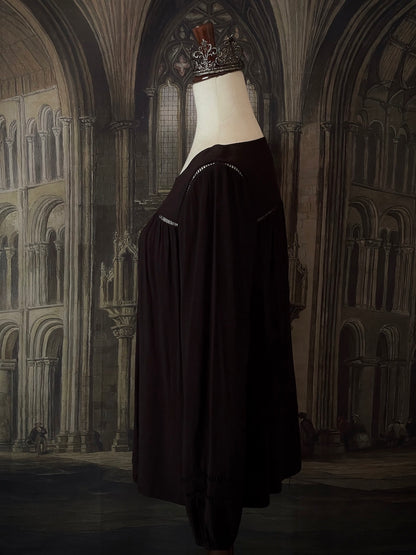 Historically Inspired Black Bishop Sleeve Chemise Blouse 