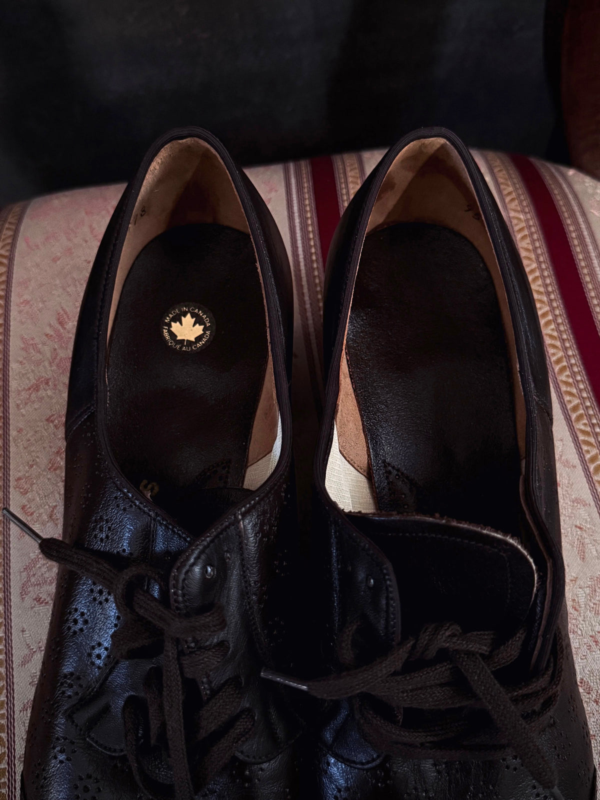 Inside of the shoes.