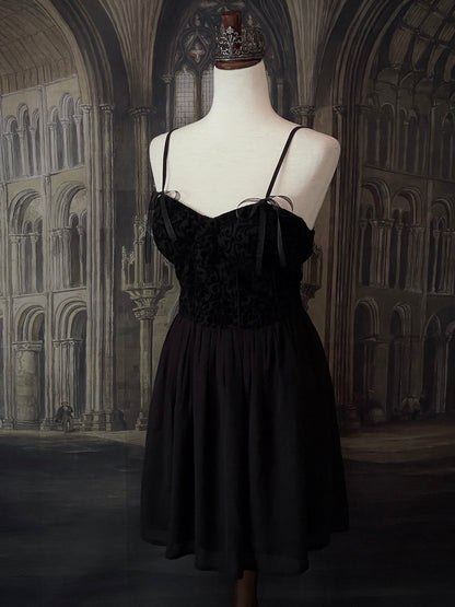 Historically Inspired Gothic Black Ornate Bustier Mini Dress - Size M- Yore Finery Historically Inspired Gothic Black Ornate Bustier Mini Dress - Size M- Yore Finery